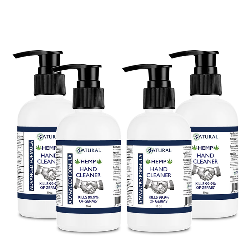 Zatural Hemp Hand Sanitizer 8oz four pack