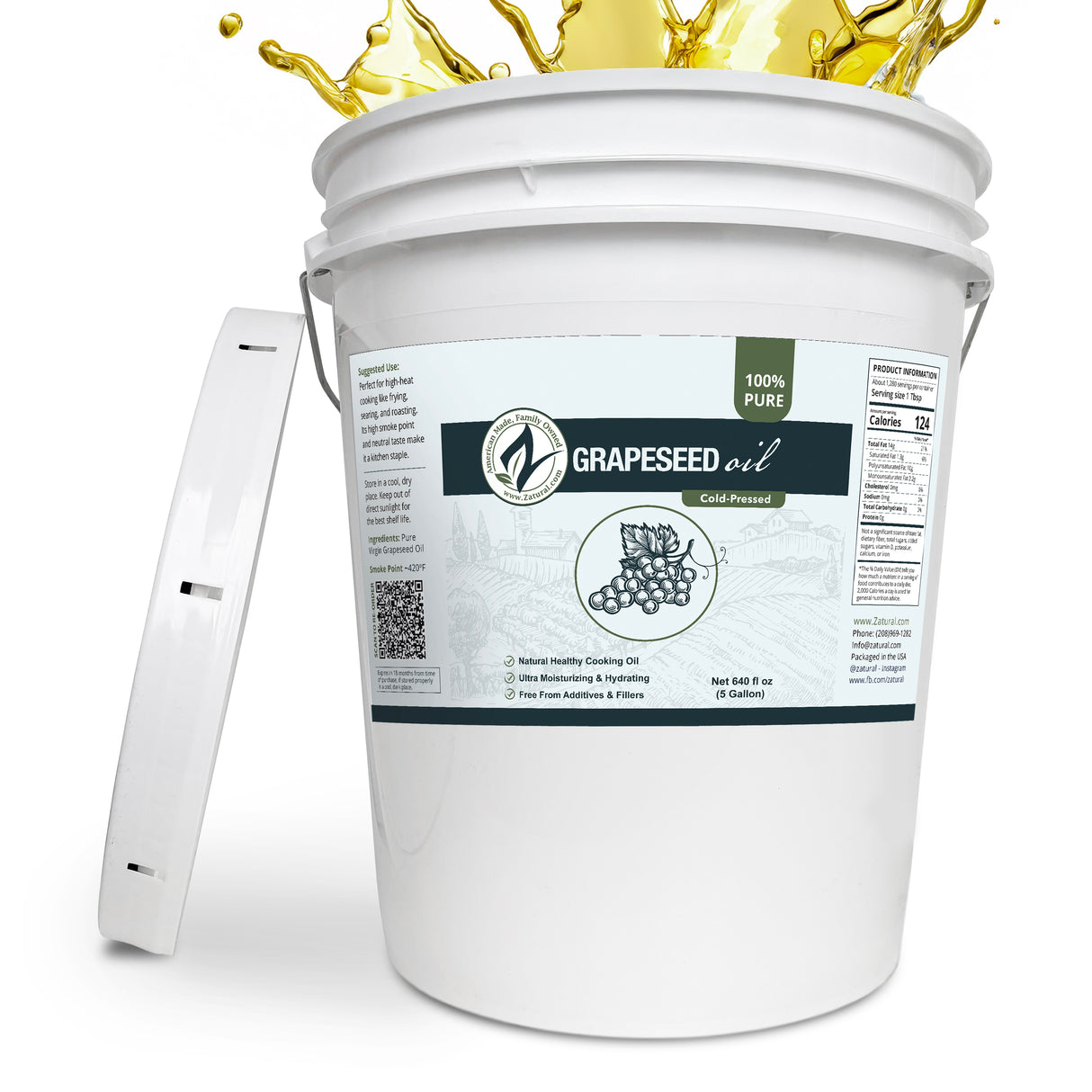 Grapeseed Oil 5 gallon bucket splash