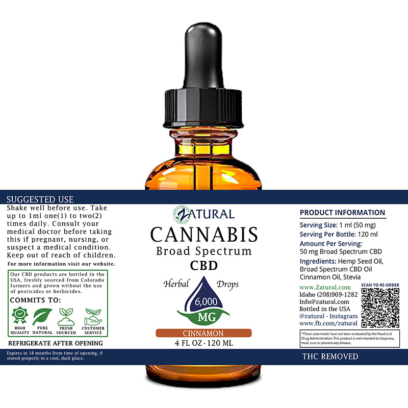 Cinnamon CBD Oil 6,000 mg label