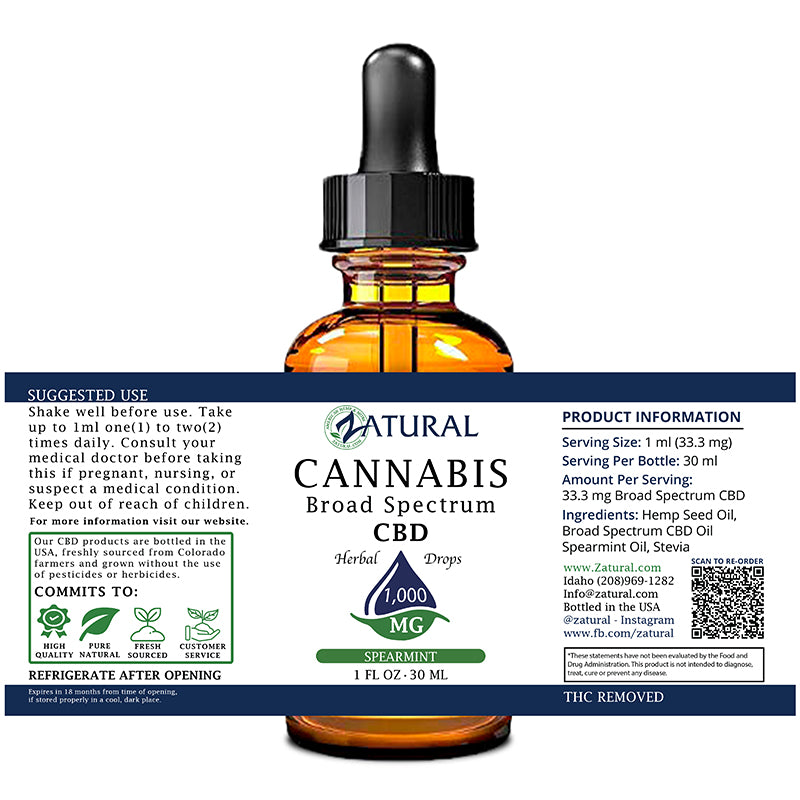 300mg Spearmint Flavored CBD Oil label