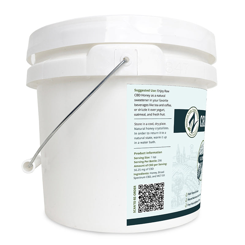 Zatural CBD Honey 14400mg left side of label