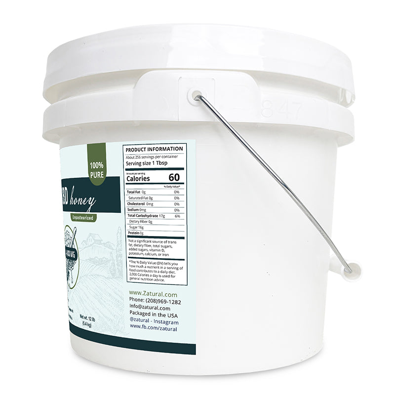 Zatural CBD Honey 14400mg right side of label