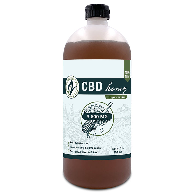 Zatural CBD Honey 3600mg front side of label