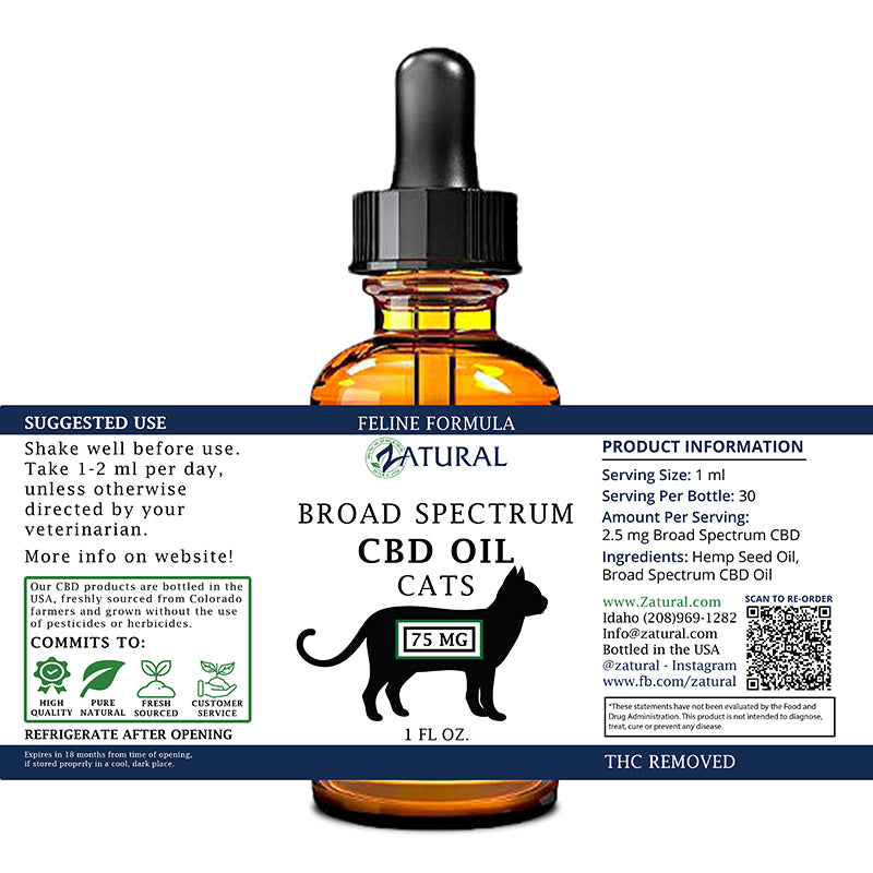 Feline CBD Oil 75mg label