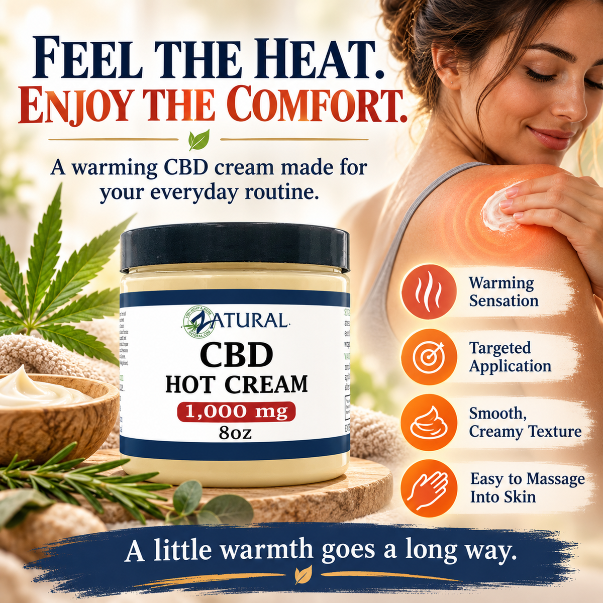 Broad Spectrum CBD Hot Cream | Warming Menthol & Capsicum