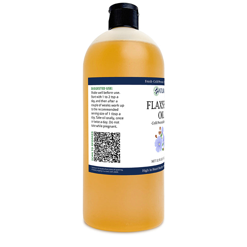 Zatural Flaxseed Oil 32oz left side of label