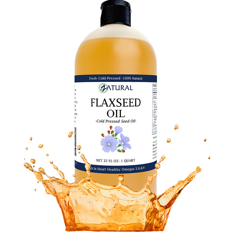 Zatural Flaxseed Oil 32oz oil splash