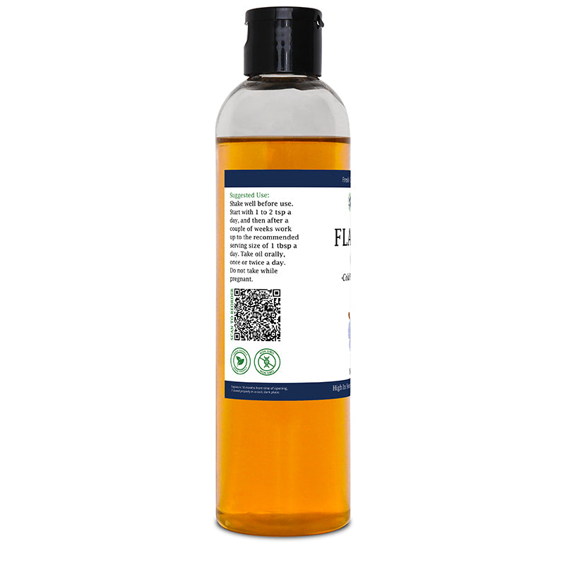 Zatural Flaxseed Oil 8oz left side of label