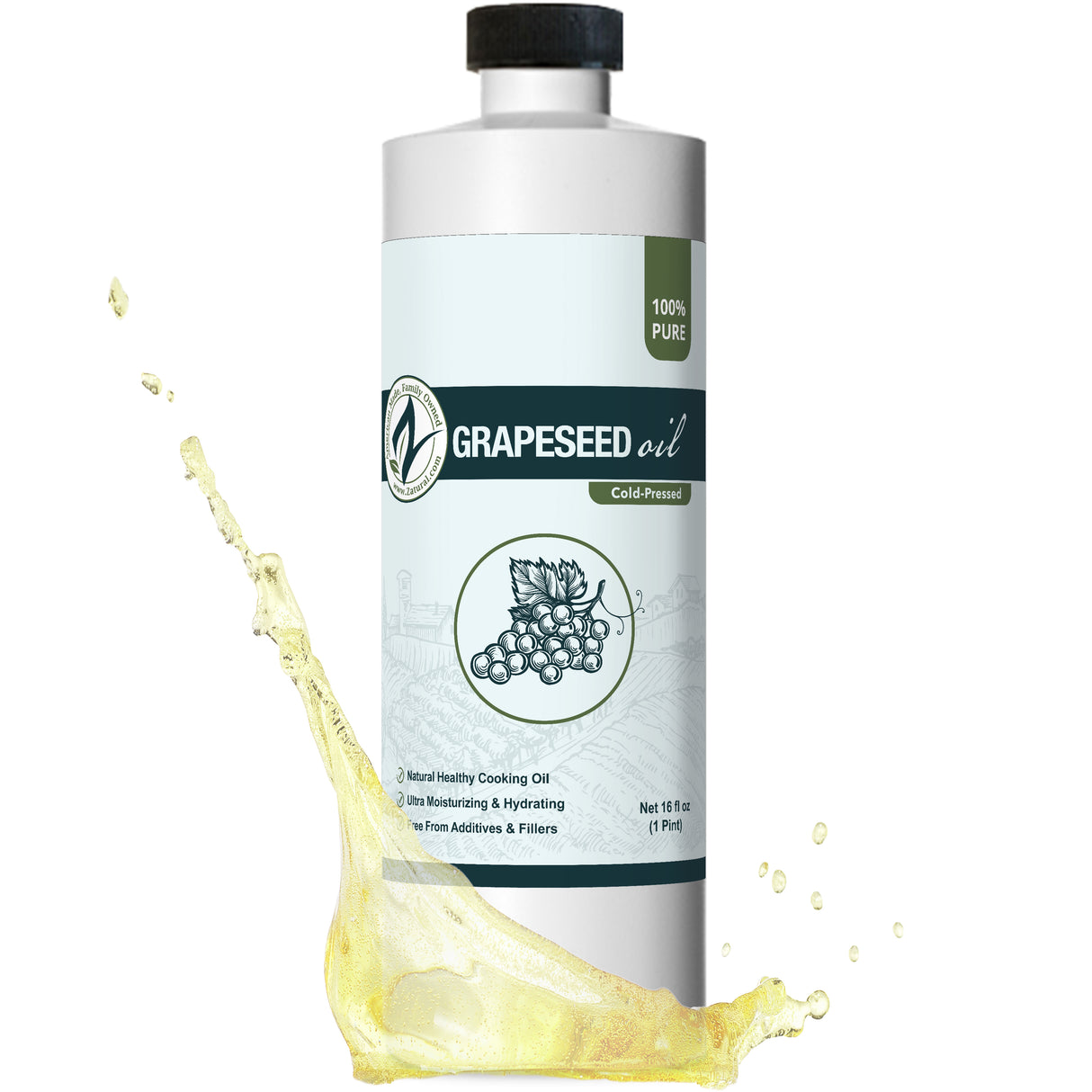 Grapeseed Oil 16oz bottle splash