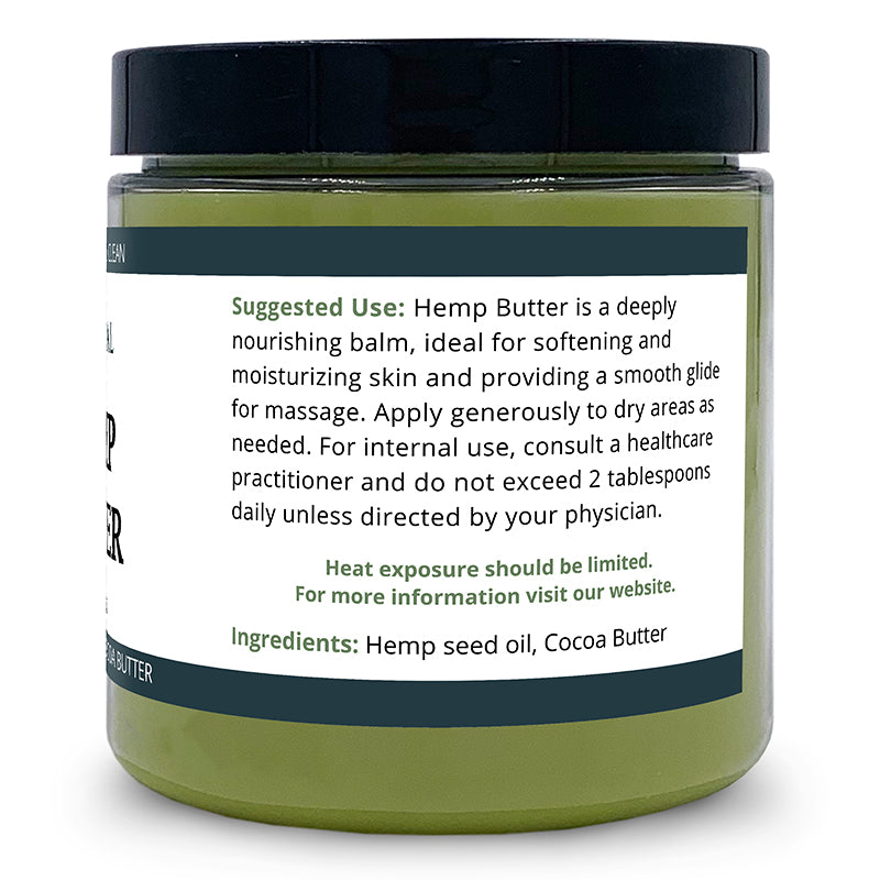 Hemp butter right side of label