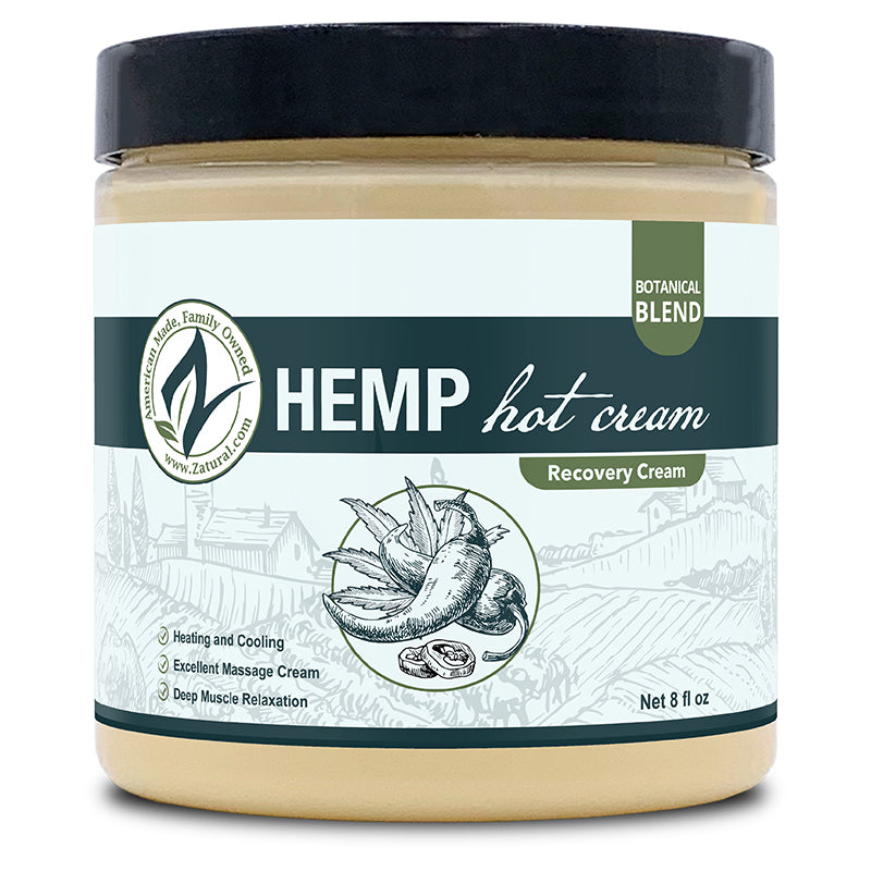 Zatural Hemp Hot Cream 8oz jar