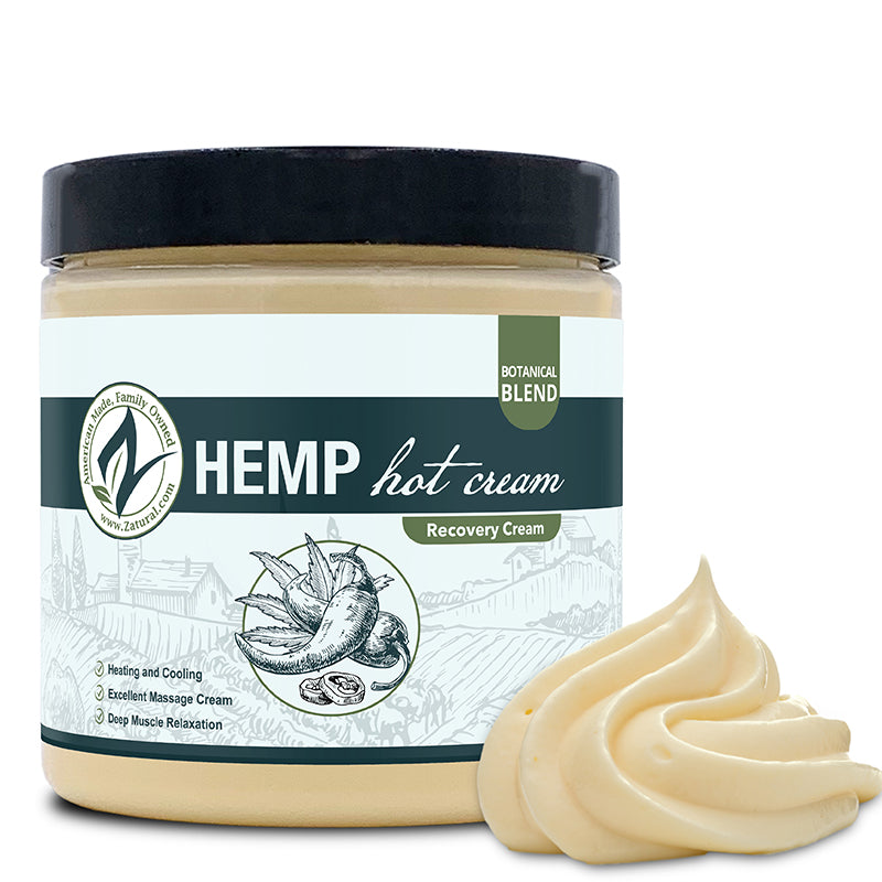 Zatural Hemp Hot Cream 8oz Jar Swirl