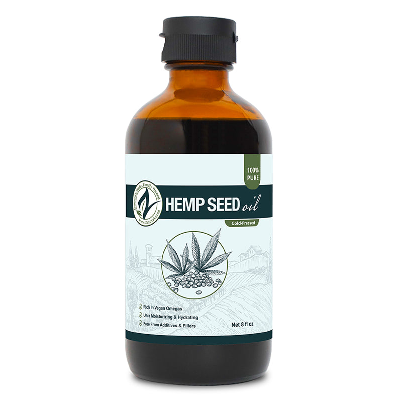 Zatural Hemp Seed Oil 8oz Front Side Of Label