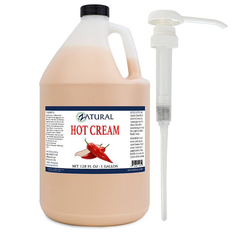 Hot cream gallon with a pump
