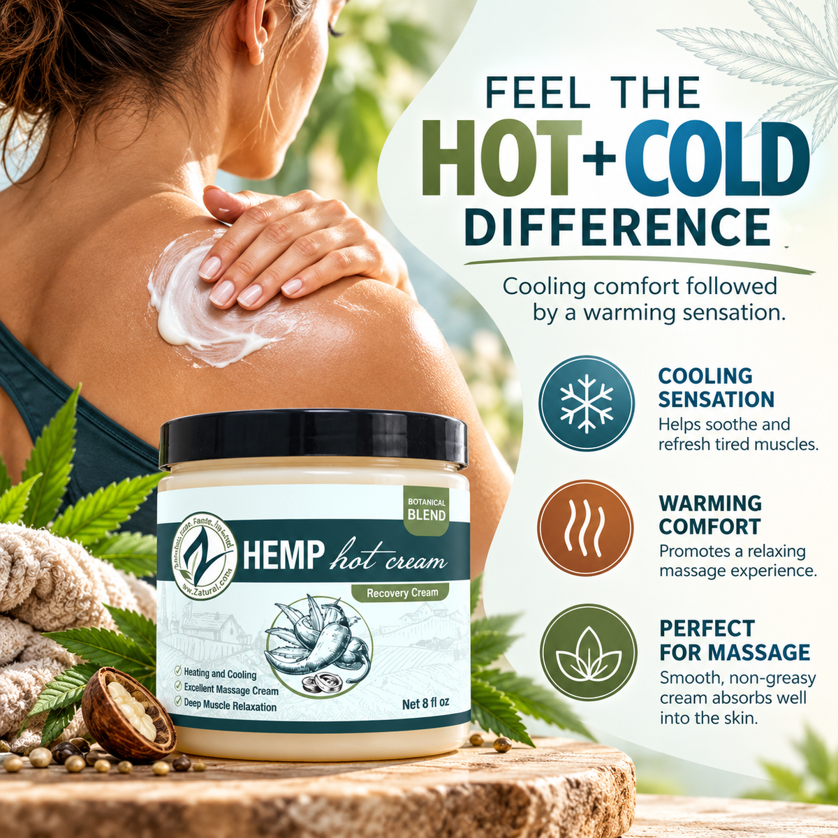 Hemp Hot Cream | Warming Topical | Muscle & Joint Areas