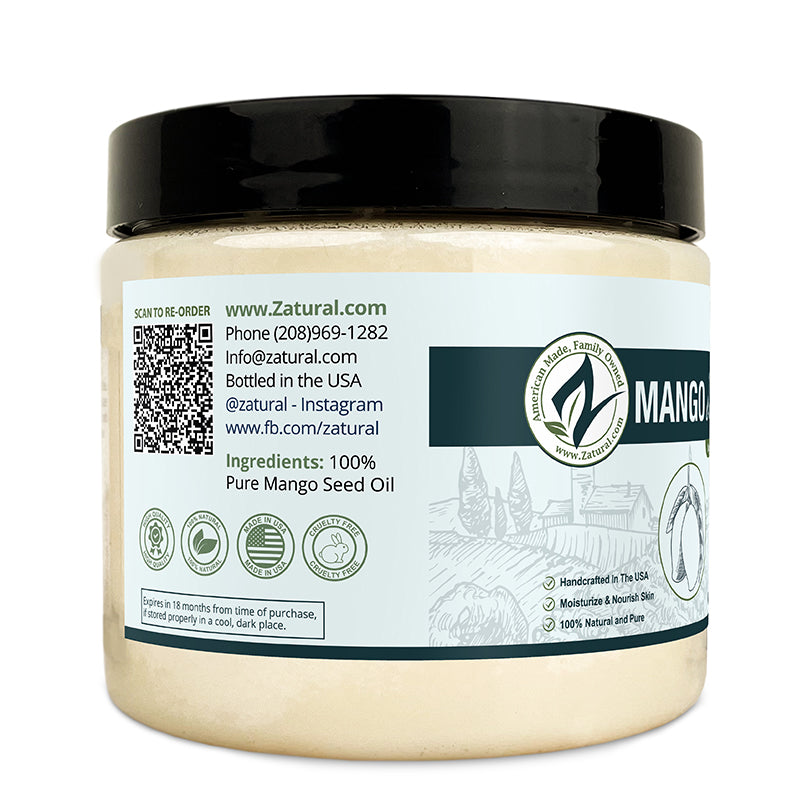 Zatural Mango Butter left side of the label