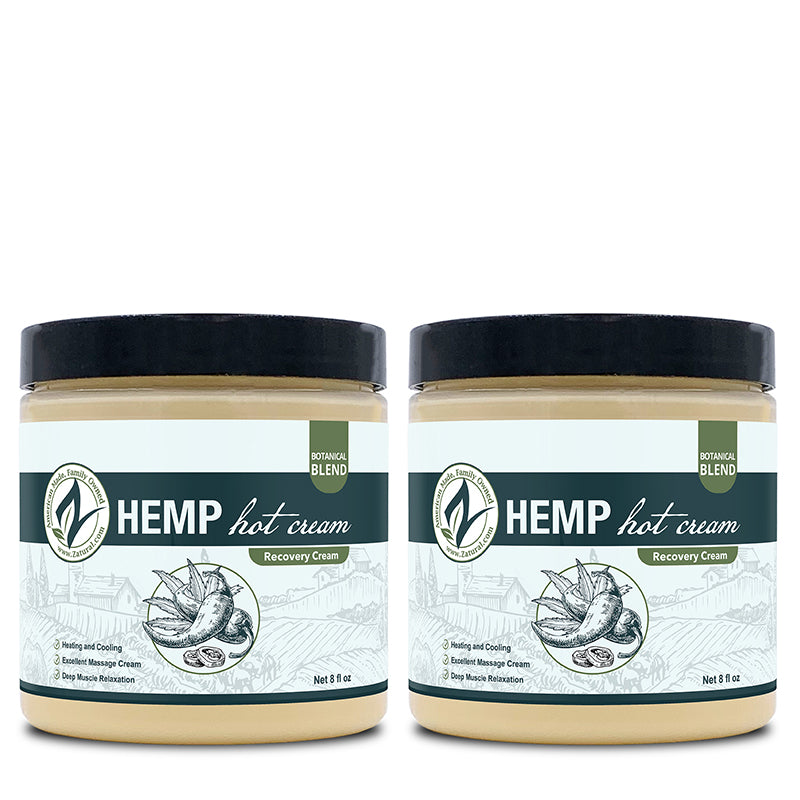 Zatural Hemp Hot Cream 8oz two pack