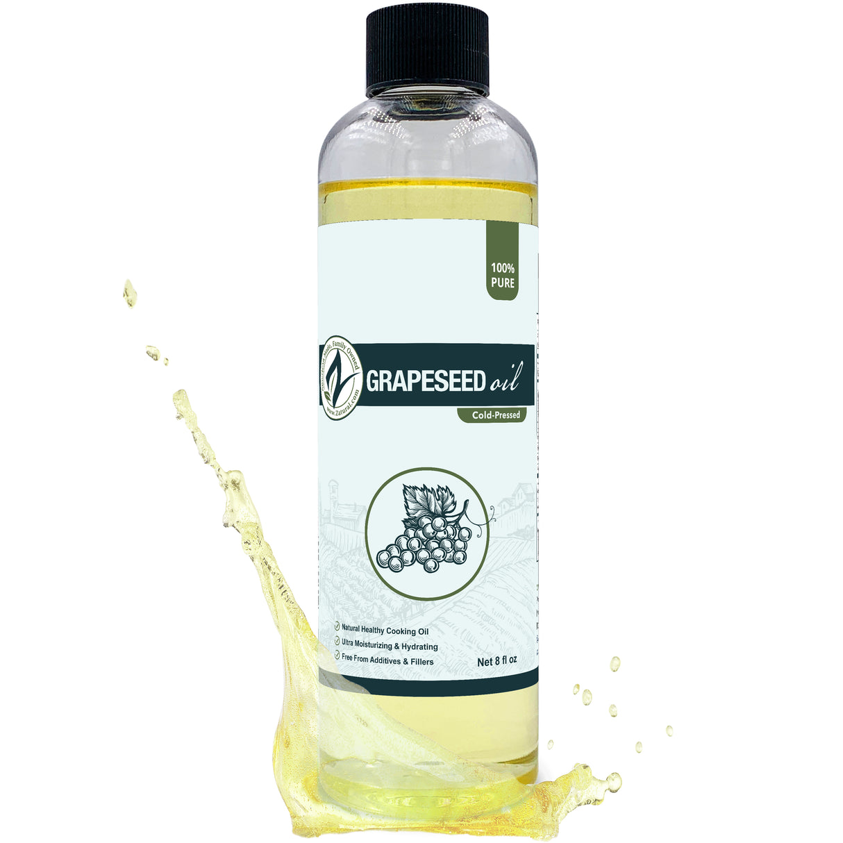 Grapeseed Oil 8oz bottle splash