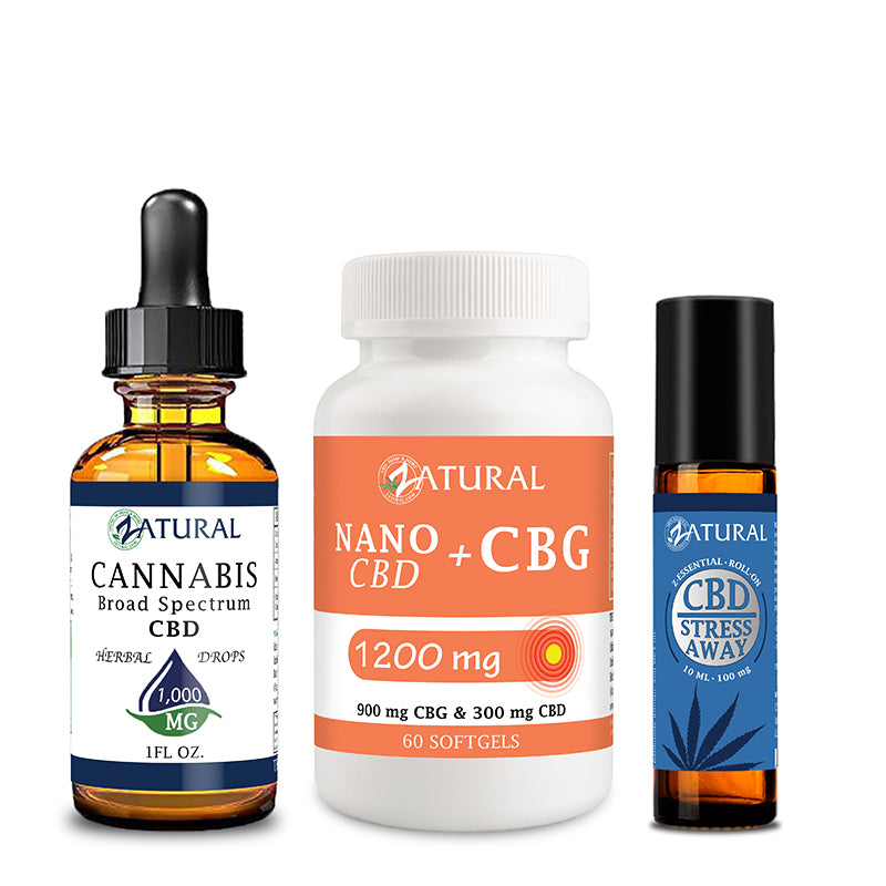 Calm Bundle | Broad Spectrum CBD 1000 | CBG Softgels 1200 | CBD Stress Away