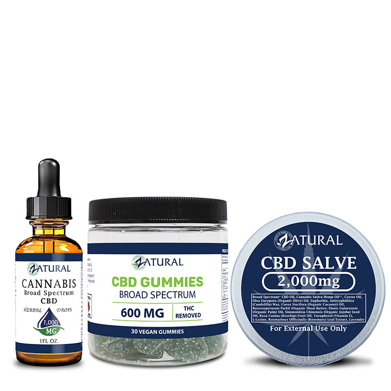 CBD oil 1000mg, gummies 30 count, and CBD slave 2000mg