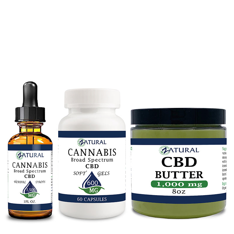 Wellness CBD Bundle CBD 1500 mg and CBD softgels 600 mg and butter 1,000 mg
