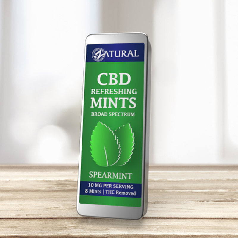 Broad Spectrum Spearmint CBD Mints table