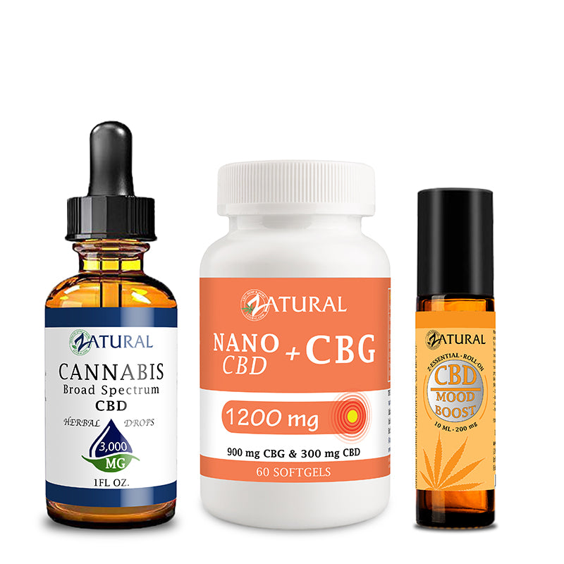 Calm Bundle | Broad Spectrum CBD 3000 | CBG Softgels 1200 | CBD Mood Boost