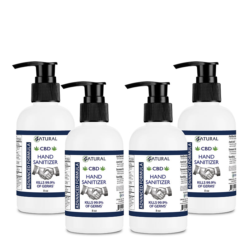 Zatural CBD Hand Sanitizer 8oz Four Pack
