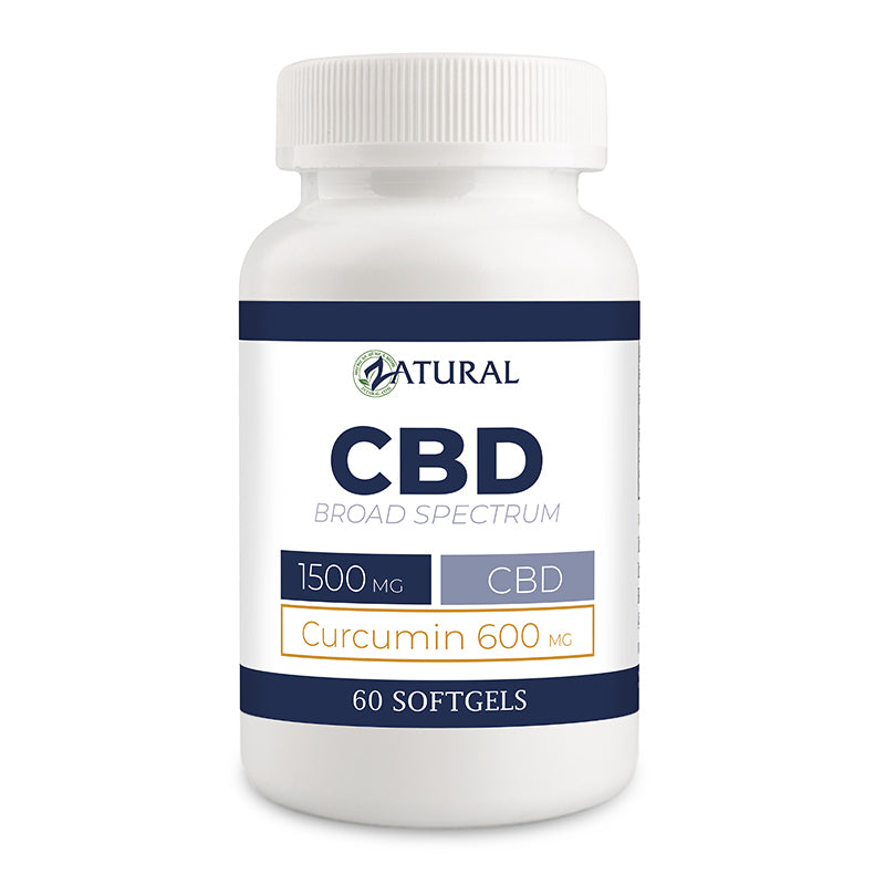 Broad Spectrum CBD Softgels with Curcumin 60 Softgels