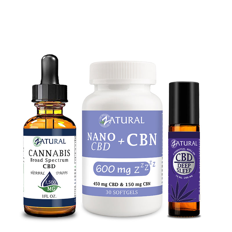 CBD Oil 1500mg, CBN Softgels 30 and Deep Sleep EO