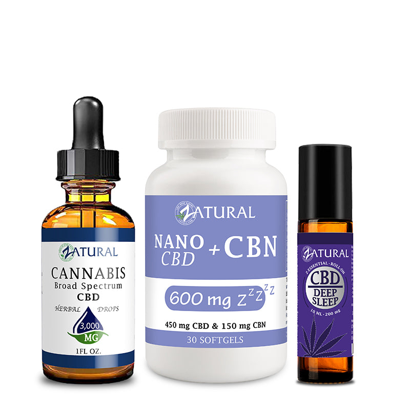 CBD Oil 3000mg, CBN Softgels 30 and Deep Sleep EO