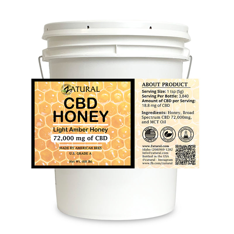 Zatural CBD Honey 72,000mg Label