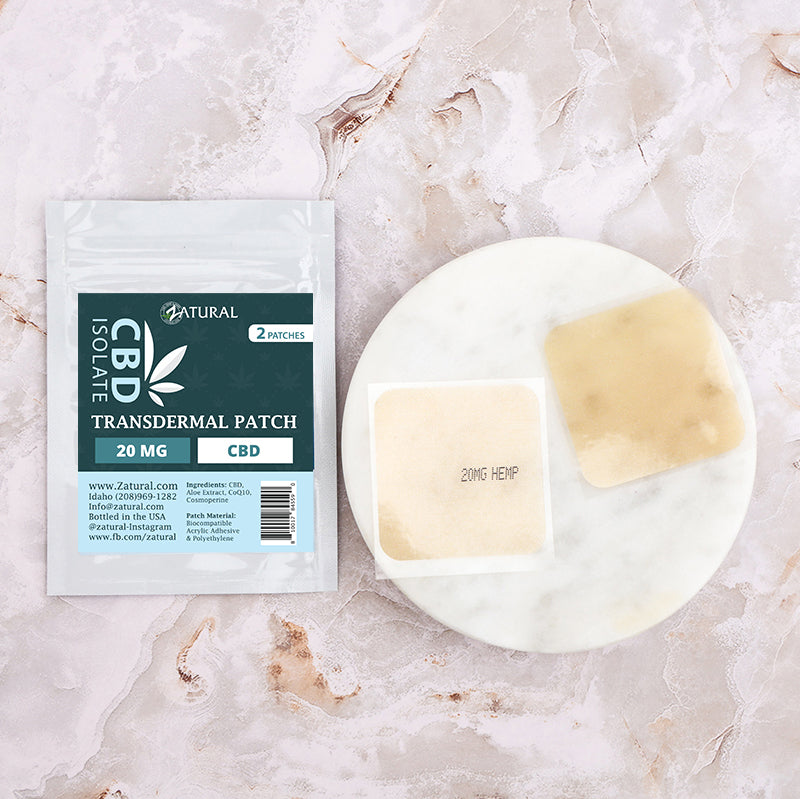 Transdermal CBD Isolate Patch 20mg on plate