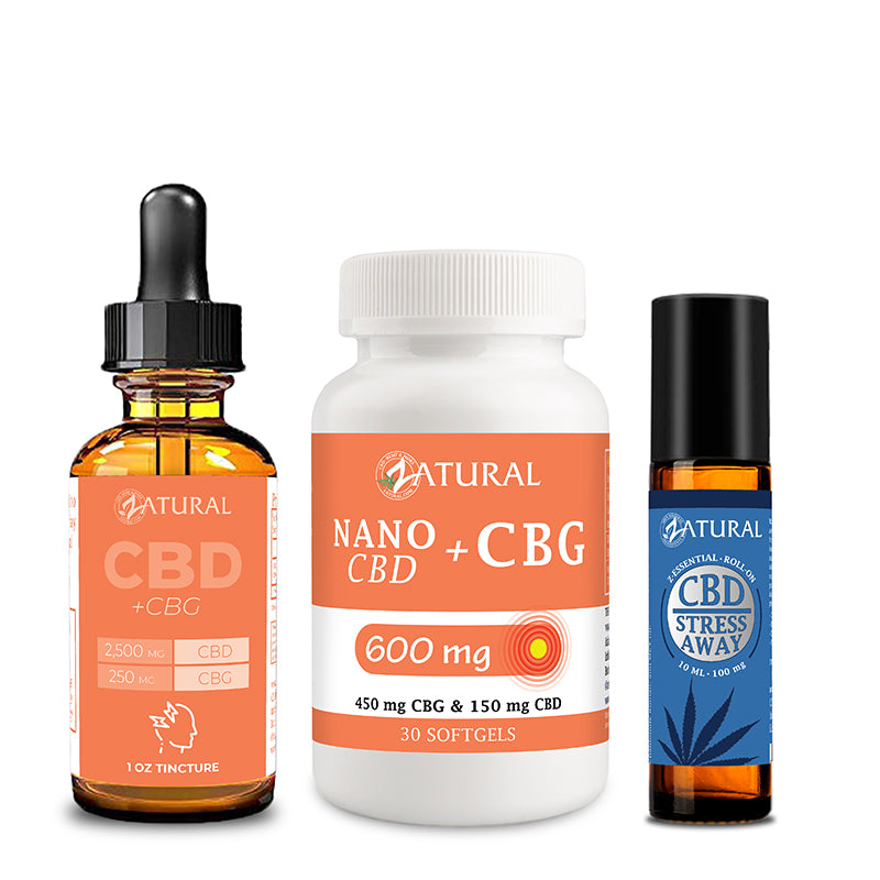 Calm Bundle | CBG Isolate Oil | CBG Softgels 600 | CBD Stress Away