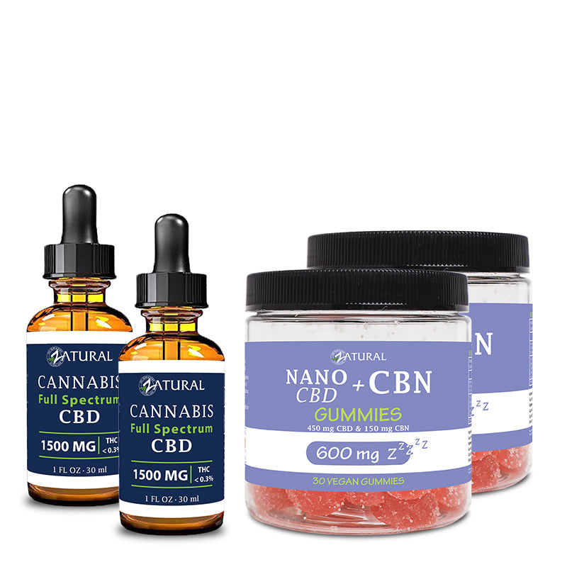 Day and Night Bundle Two Pack Full Spectrum CBD Oil 1500mg and CBN Gummies 600mg