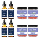 Day and Night Bundle Four Pack Full Spectrum CBD Oil 1500mg and CBN Gummies 600mg