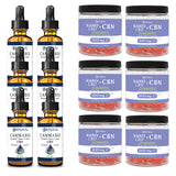 Day and Night Bundle Six Pack Broad Spectrum CBD Oil 1500mg and CBN Gummies 600mg