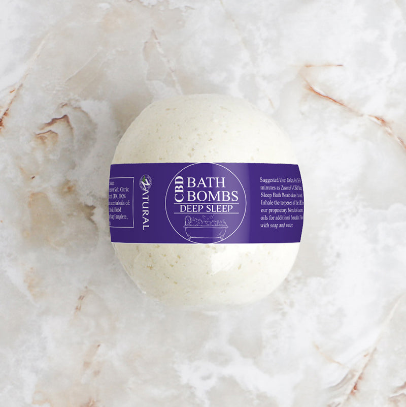 CBD Bath Bomb Deep Sleep on counter