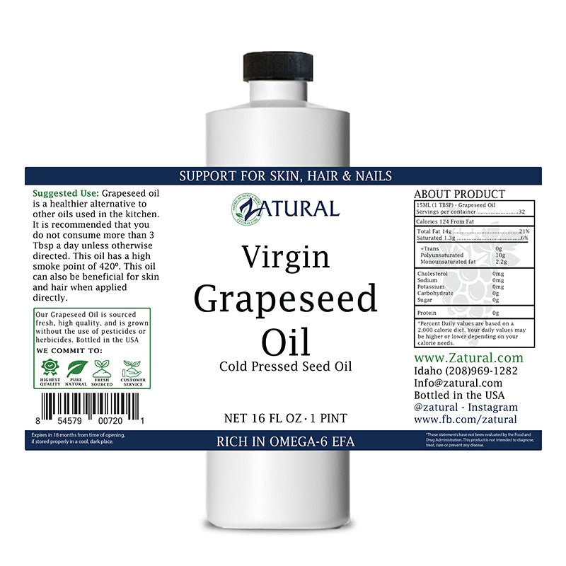 16oz Grapeseed Oil label