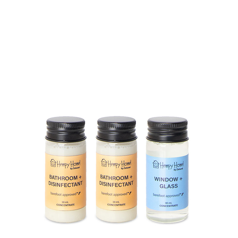 Zatural Hempy Home Concentration Bathroom, Disinfectant, and Glass set