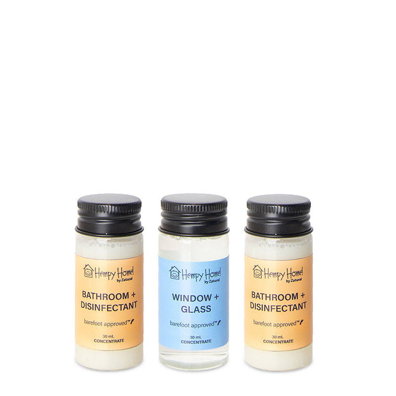 Zatural Hempy Home Concentration Bathroom, Glass and bathroom set