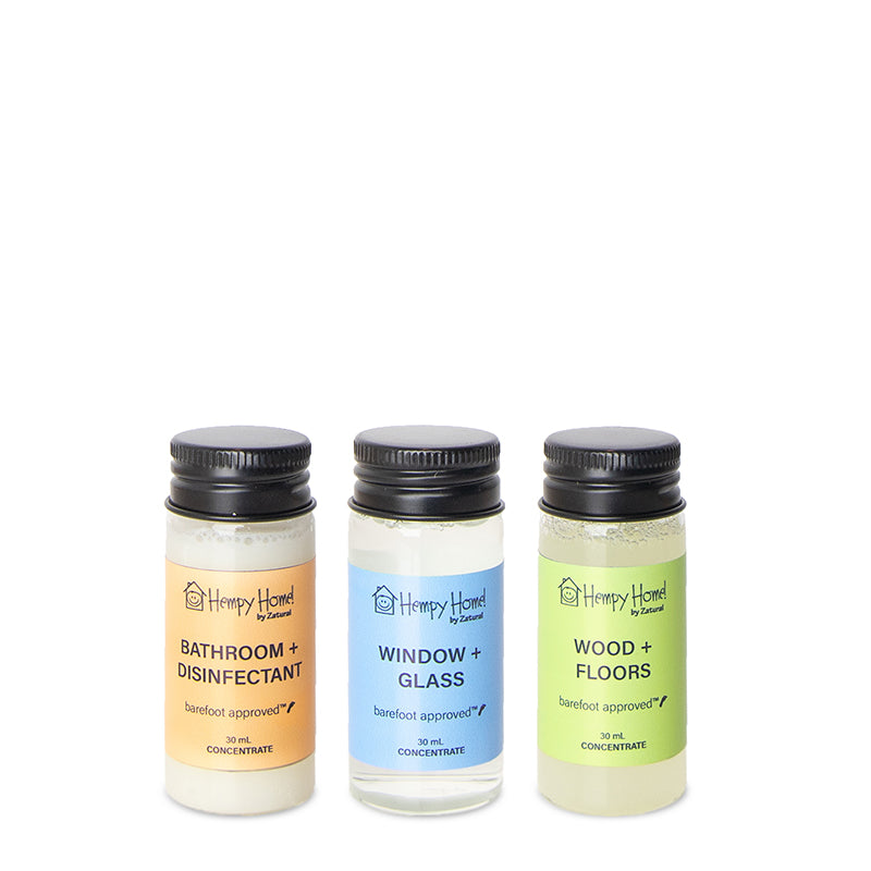 Zatural Hempy Home Concentration Bathroom, Glass and floor set