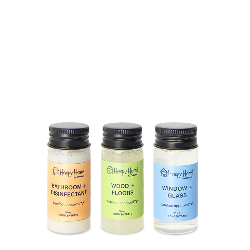 Zatural Hempy Home Concentration Bathroom, floor and glass set