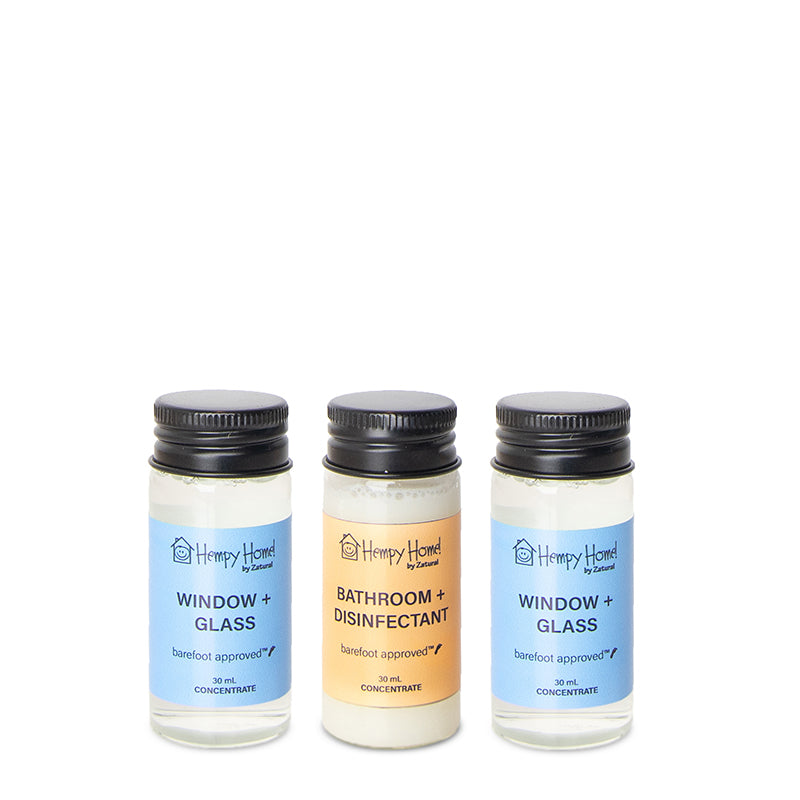 Zatural Hempy Home Concentration Window, bathroom and glass set