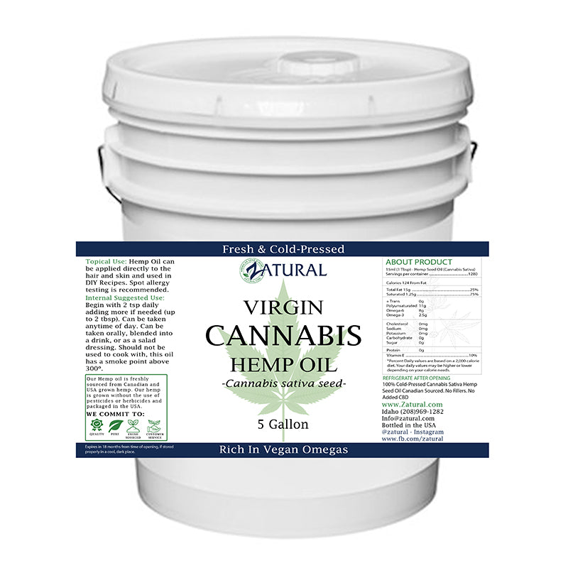 5 Gallon Hemp Seed Oil Label