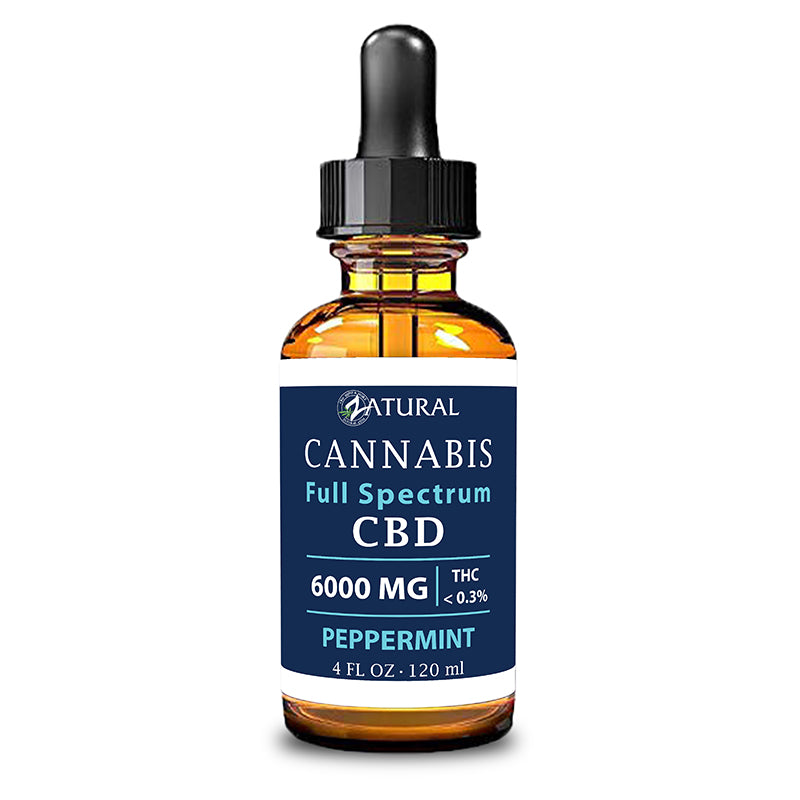 Peppermint Full Spectrum CBD Oil 6000 mg label