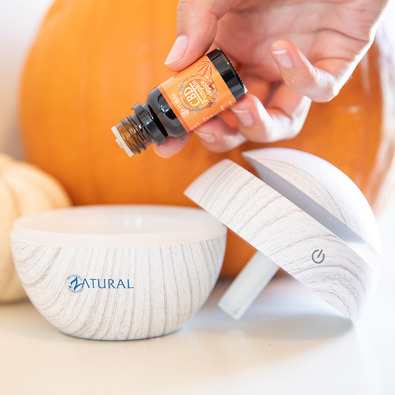 CBD Pumpkin Spice essential oil in diffuser