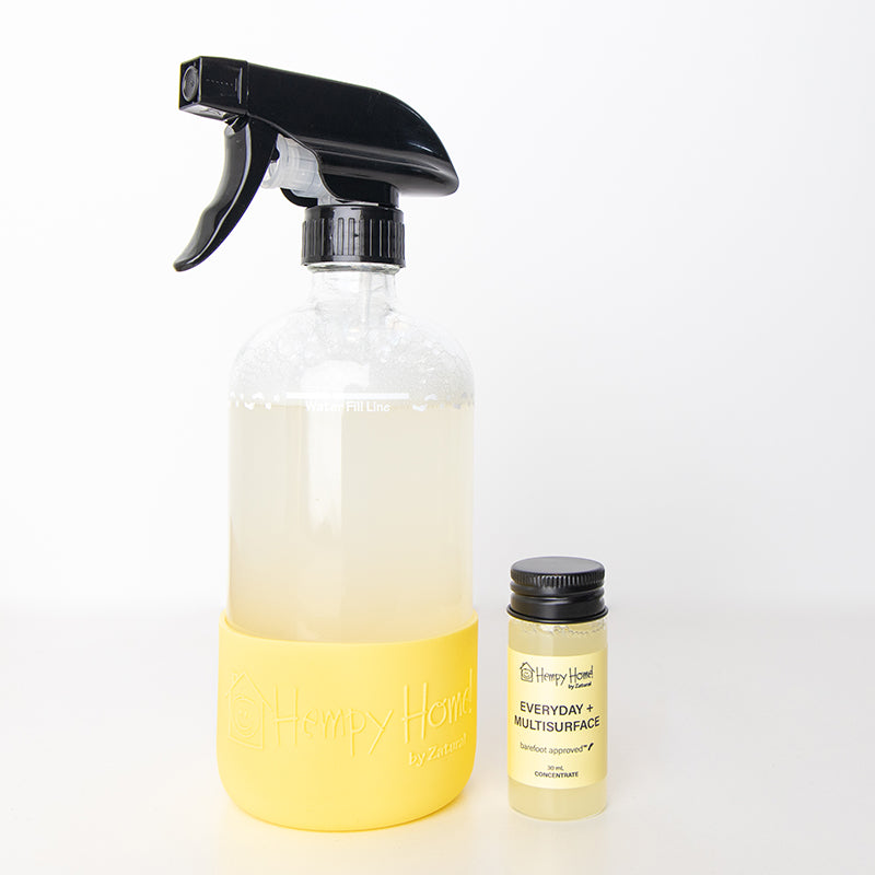 Hempy Home Yellow Concentrate and BottleHempy Home Everyday and multisurface concentrate cleaner and spray bottle