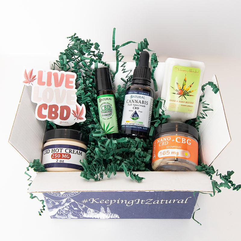 Zatural CBD Subscription box open products