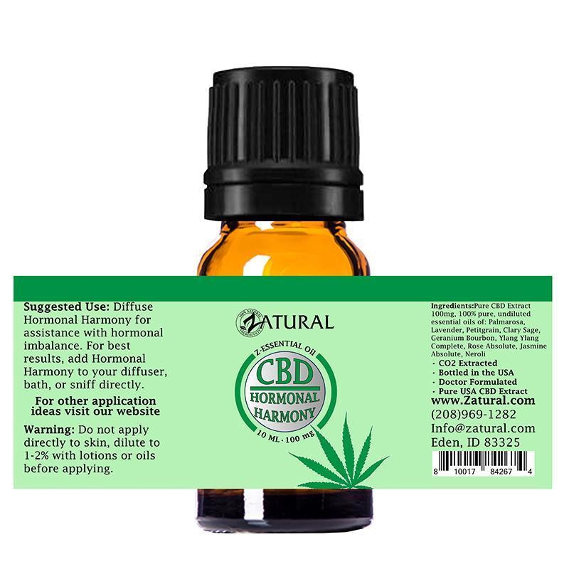 10 ml CBD Hormonal Harmony Essential oil label